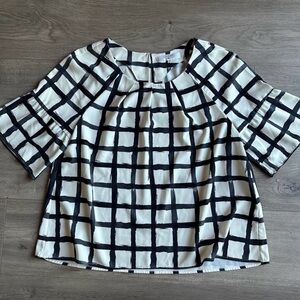 CROSBY by Mollie Burch Black and White Checkered Blouse